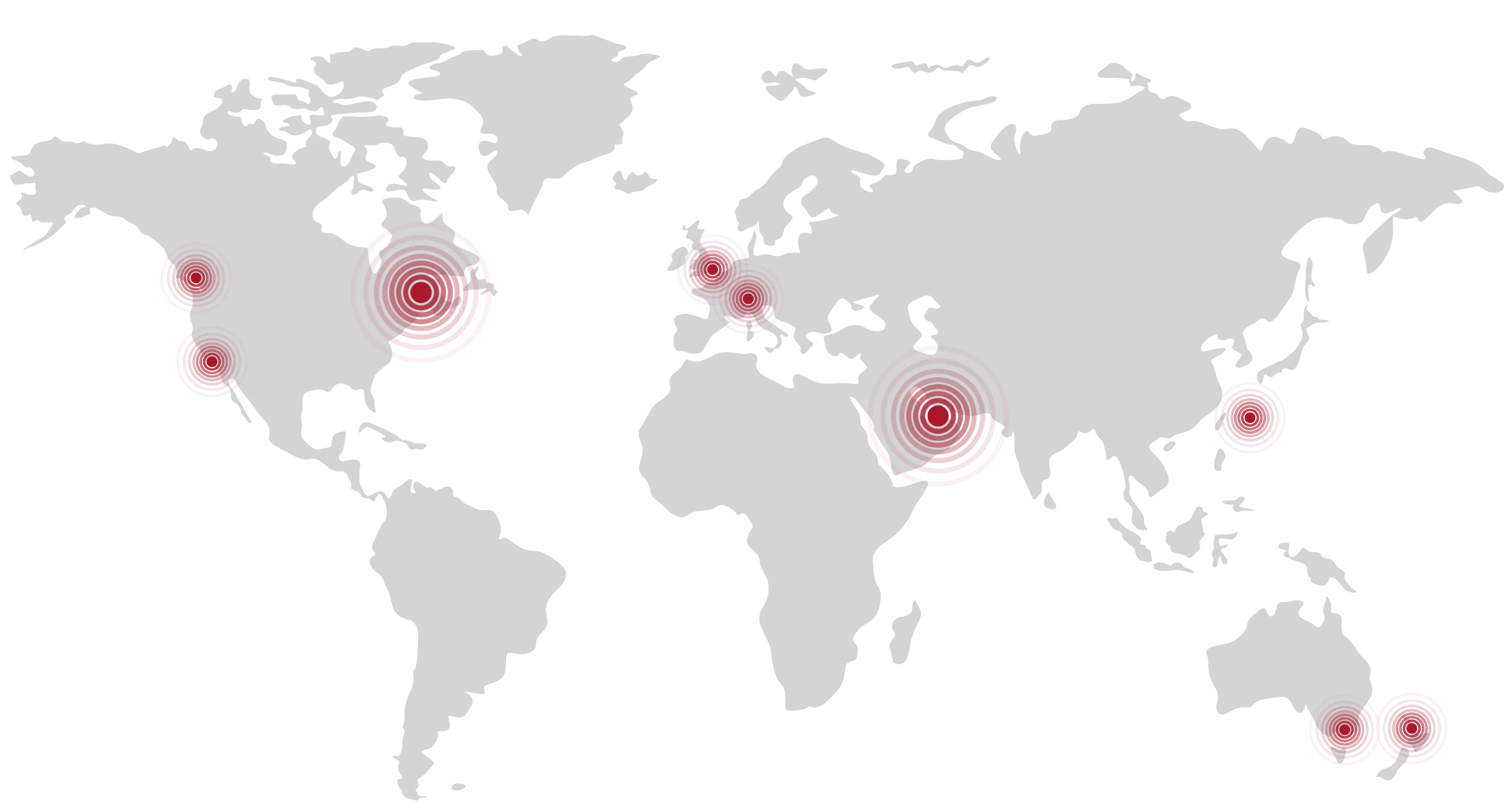 World map showing locations where Carnegie Mellon University in Qatar Biological Sciences alumni live and work, with the largest represented concentration in Qatar.