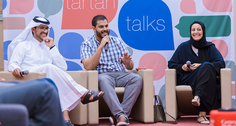 Lulwa Ahmed, Ahmad Al Salama and Naassih Gopee at Tartan Talks