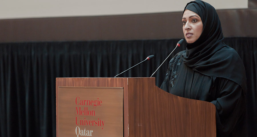 Sheikha Athba speaks at Language Bridges