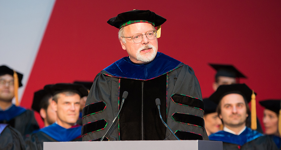 Dean Michael Trick speaks to the Class of 2018