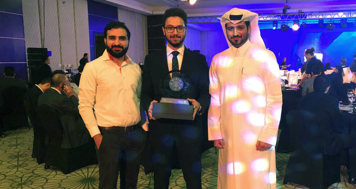 Meddy team members at the Qatar IT Business Awards 2018