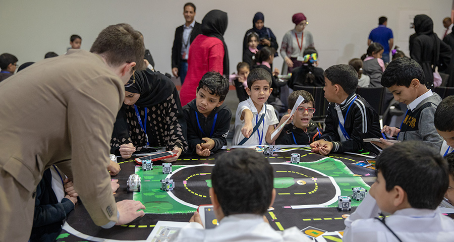 Children learn to program at CMU-Q's Mindcraft Junior workshop