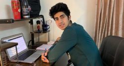 Ali Raza, a first-year student in Business Administration, studying from his home in Pakistan