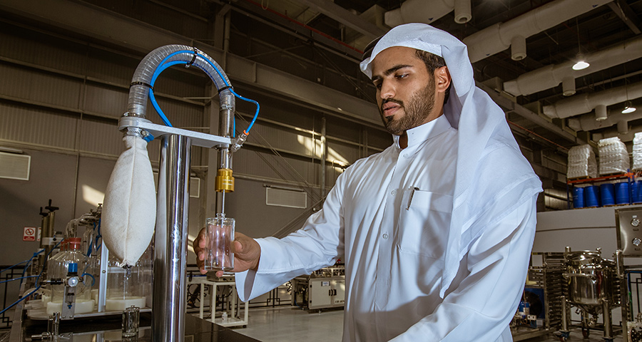 CMU-Q alum Mohammed Al Matwi shifted the focus of his business to manufacture made-in-Qatar hand sanitizer