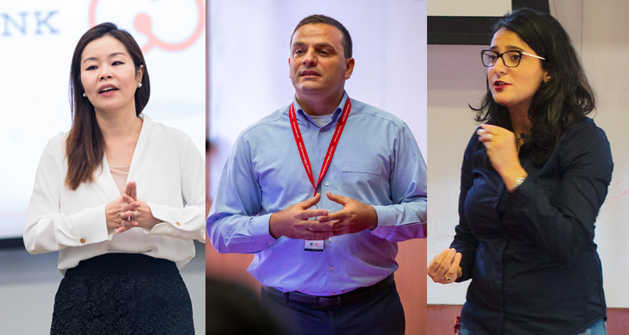 Information systems faculty, Nui Vatanasakdakul, Anis Charfi and Houda Bouamor, served as coaches throughout the Ooredoo 5G Hackathon.