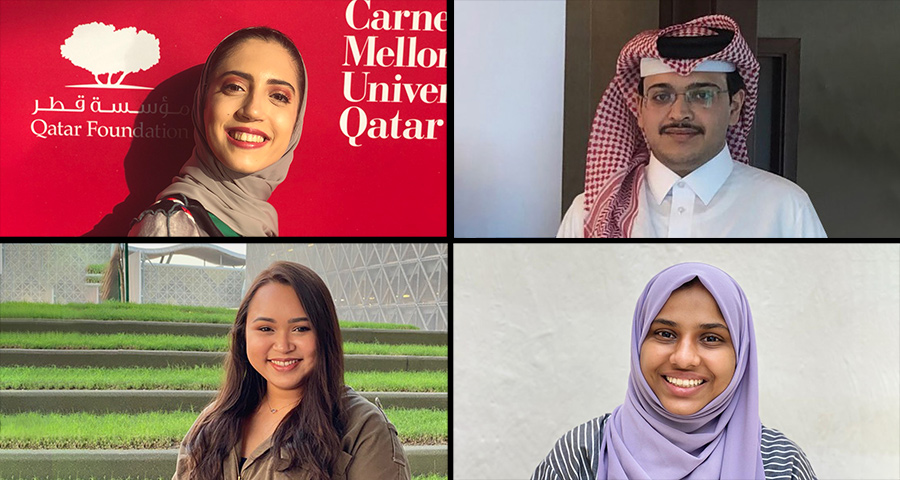 The winning team included (clockwise, from top left) Joud Ghalayini, Haidar Al-Haidar, Mariam Syed, and Faiha Sahirah. Abraham Farooqui, not pictured, was also part of the original team.