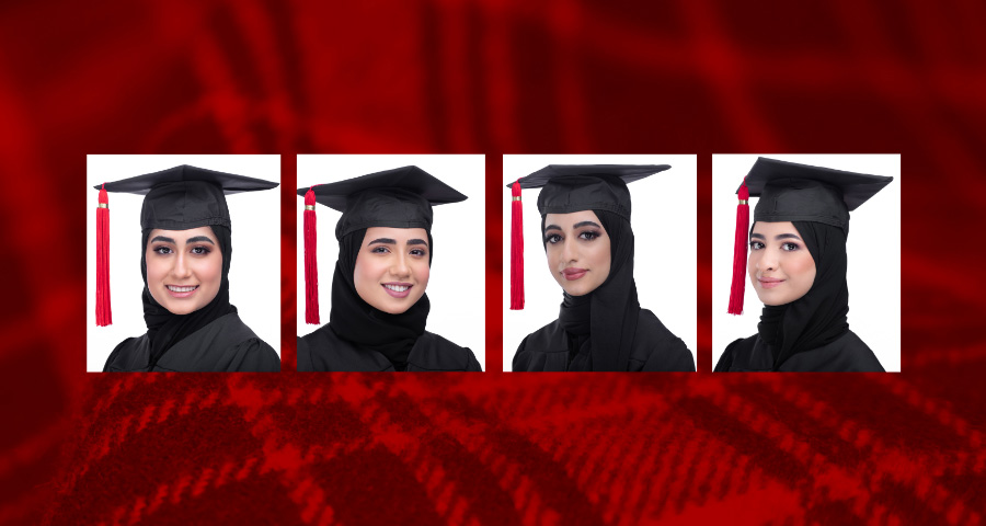 The CMU-Q recipients of the 2022 Education Excellence Day Awards are Aisha Al-Darwish, AlAnoud Al-Ghamdi (not pictured), Reem Al-Sayed, Reem Al-Haddad and Shouq Al-Khuzaei.