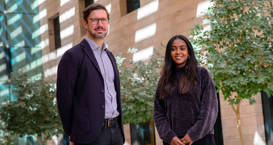 Nour Mohamed and her faculty advisor, Agustín Indaco