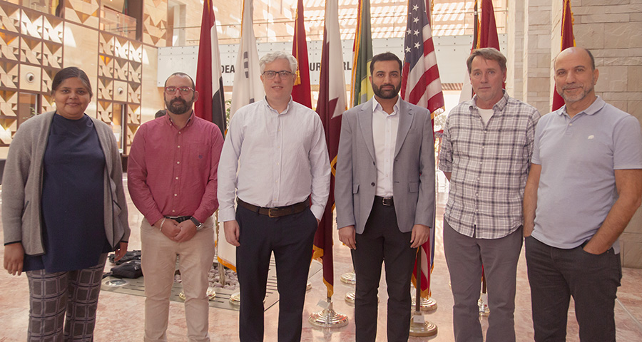 CMU'Q's new faculty members for the 2022-23 academic year: Madhavi K. Ganapathiraju, Mazen Sidani, Cristian Dimitriu, Mohammad Aazam, Anthony Weston, and Maher Hakim.