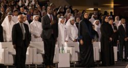 Her Excellency Sheikha Hind bint Hamad Al Thani, along with United States Ambassador to Qatar, His Excellency Timmy Davis. 