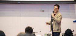 Taeyong Park presenting at the Faculty Research Seminar Series.