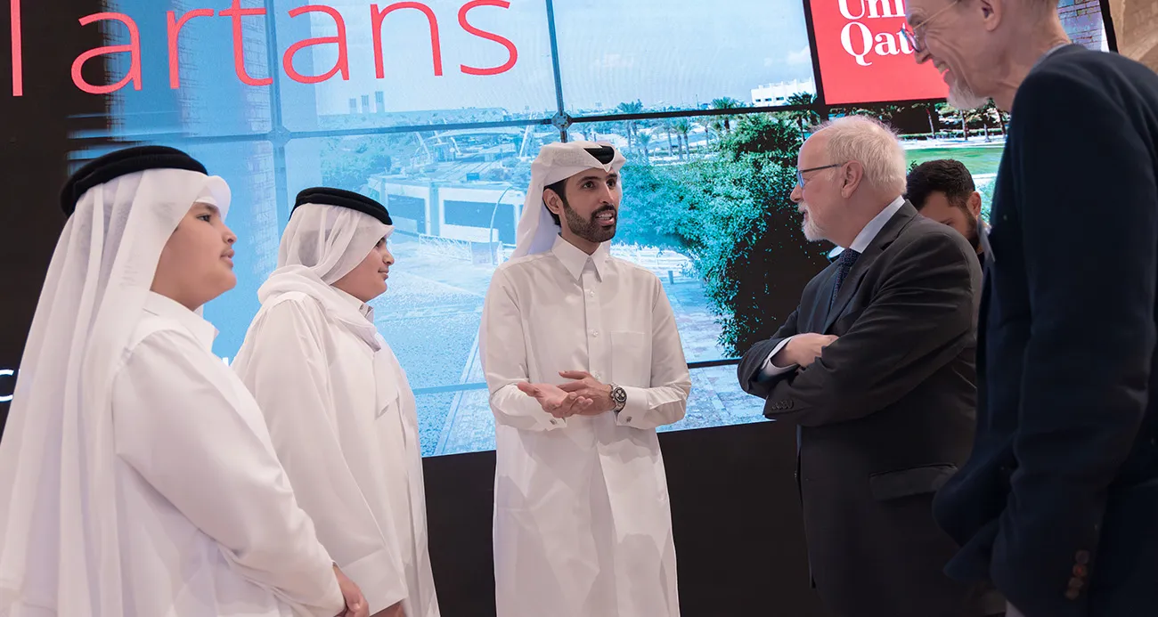 Sheikh Mohamed Bin Faisal Al Thani speaks with Dean Trick.