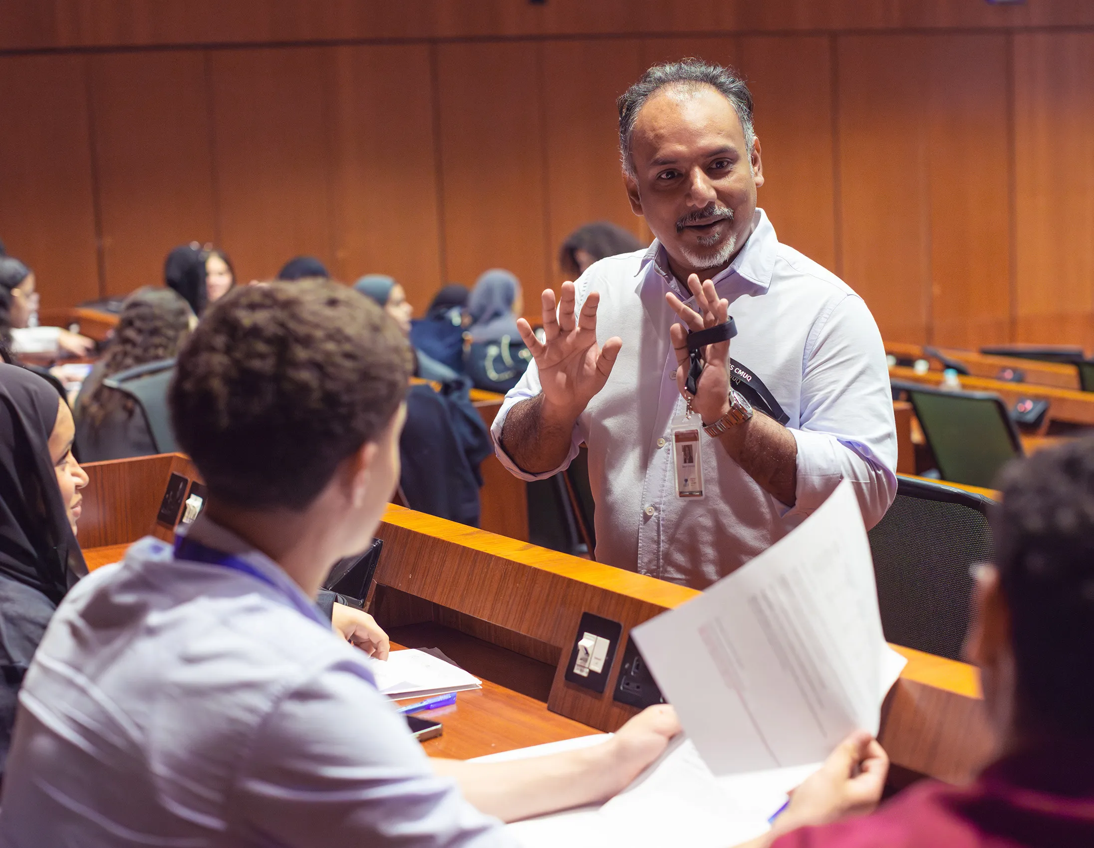 CMUQ business faculty in the classroom