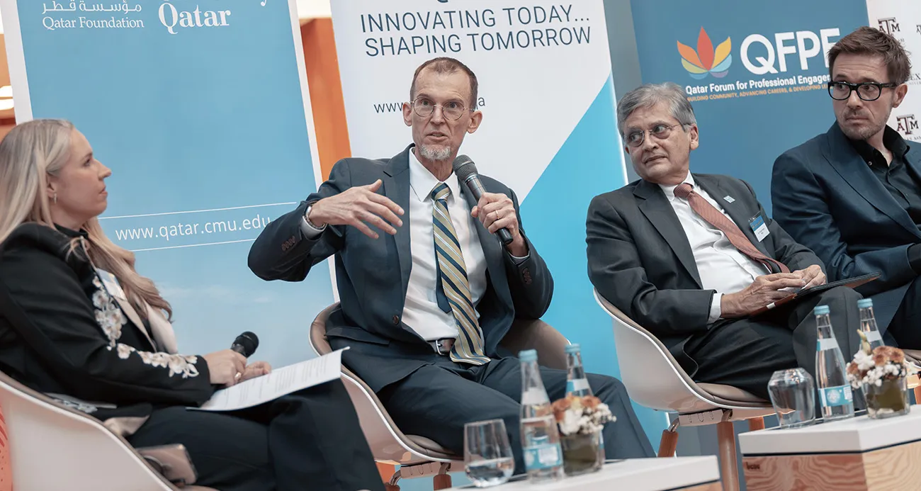 Dudley Reynolds speaking at the QFPE multiversity panel on institutional leadership